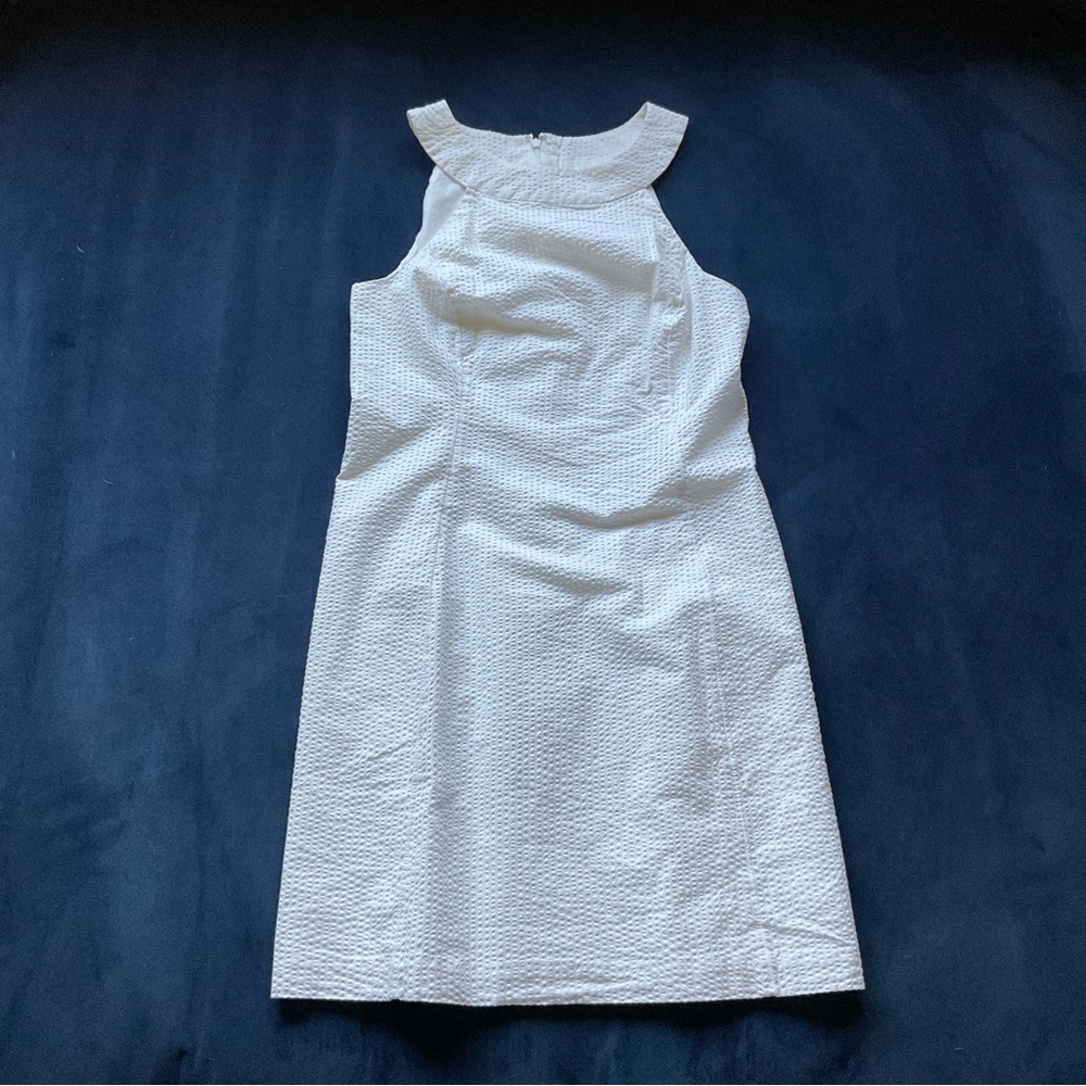 🆕 vineyard vines seersucker shift dress white cap